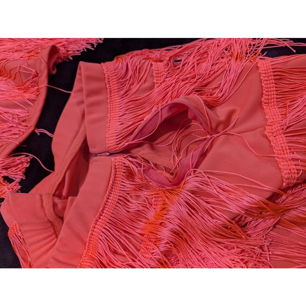 NWOT Neon Coral Pink Flapper Girl Costume L *FLAWED ITEM